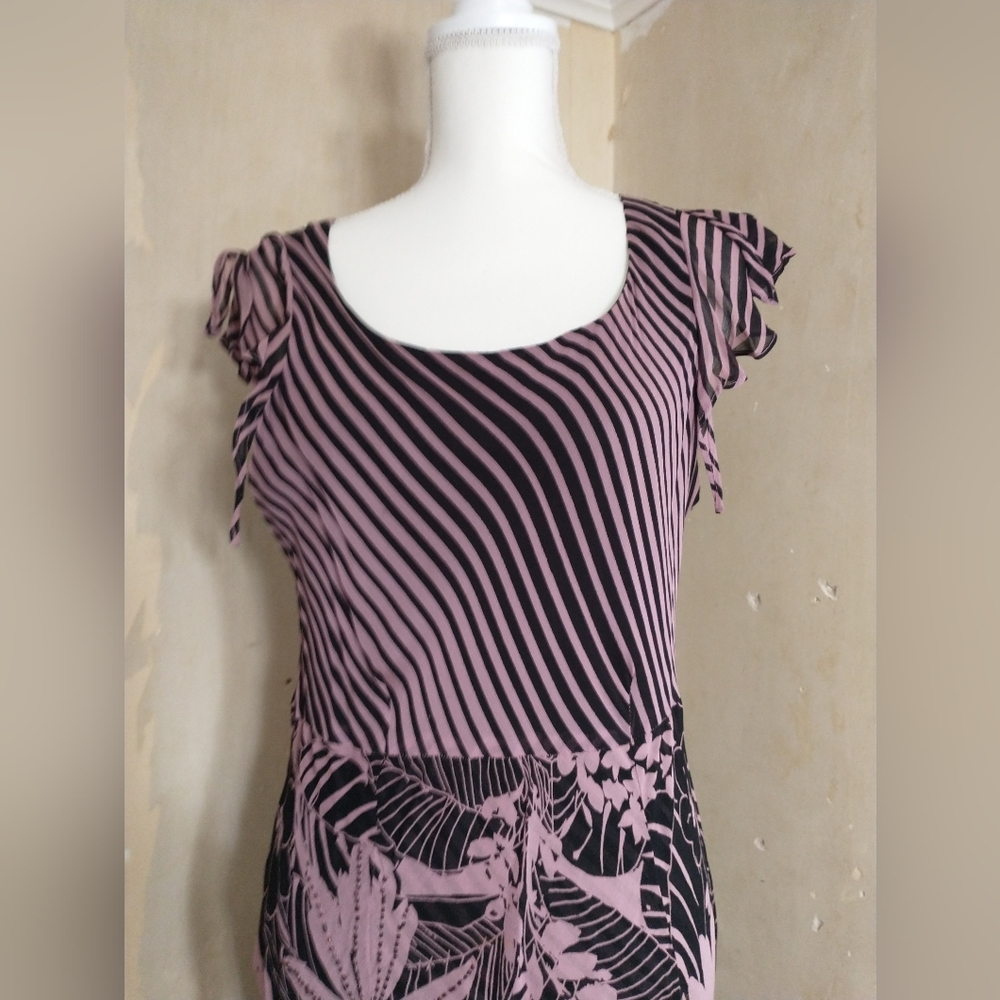 Floral & Striped Pink and Black Maxi Dress - Picture 8 of 11